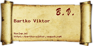 Bartko Viktor névjegykártya